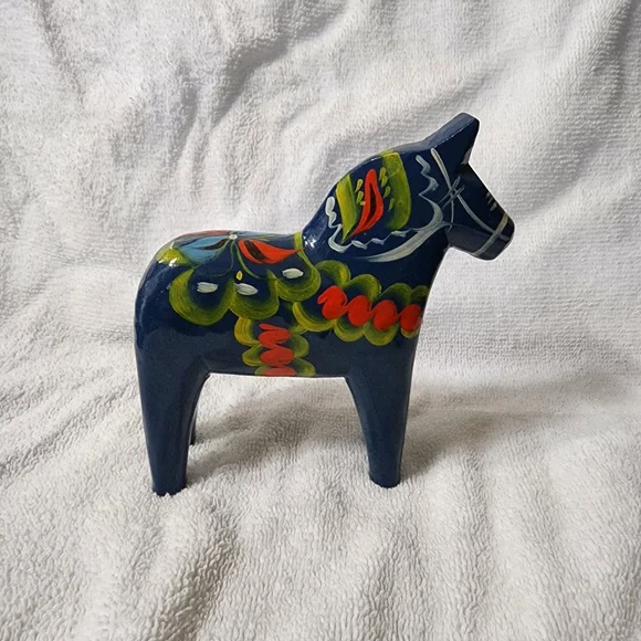 Blue Dala Horse 5" - Picture 3 of 6